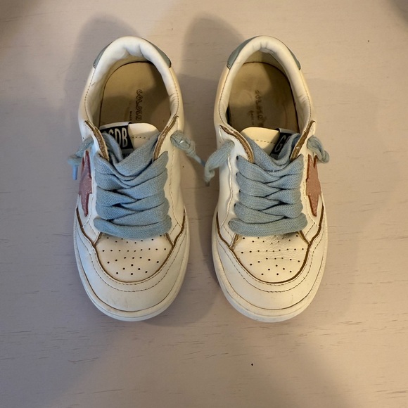  White and Pink Low-Top Sneakers
